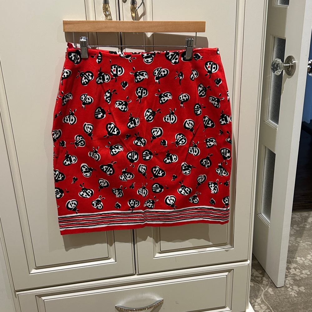 Talbots Ladybug Stretch Red Skirt Size 14